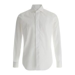 Gaudenzi Men White Shirt With Classic Collar In Cotton Man